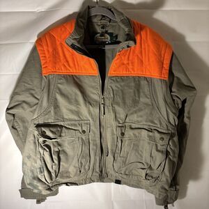Cabela’s Men’s Convertible Upland Hunting Jacket Vest L Blaze Orange Game Ba￼